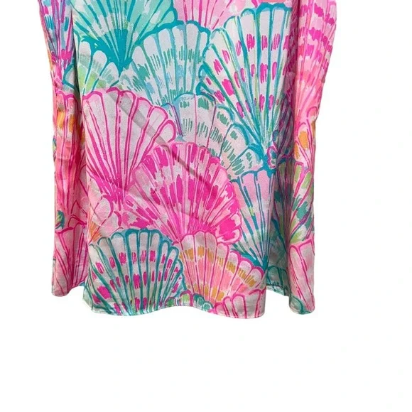Lilly Pulitzer Oh Shello Dusk Racerback Silk Tank Top Pink Blue size XXS - Picture 3 of 8